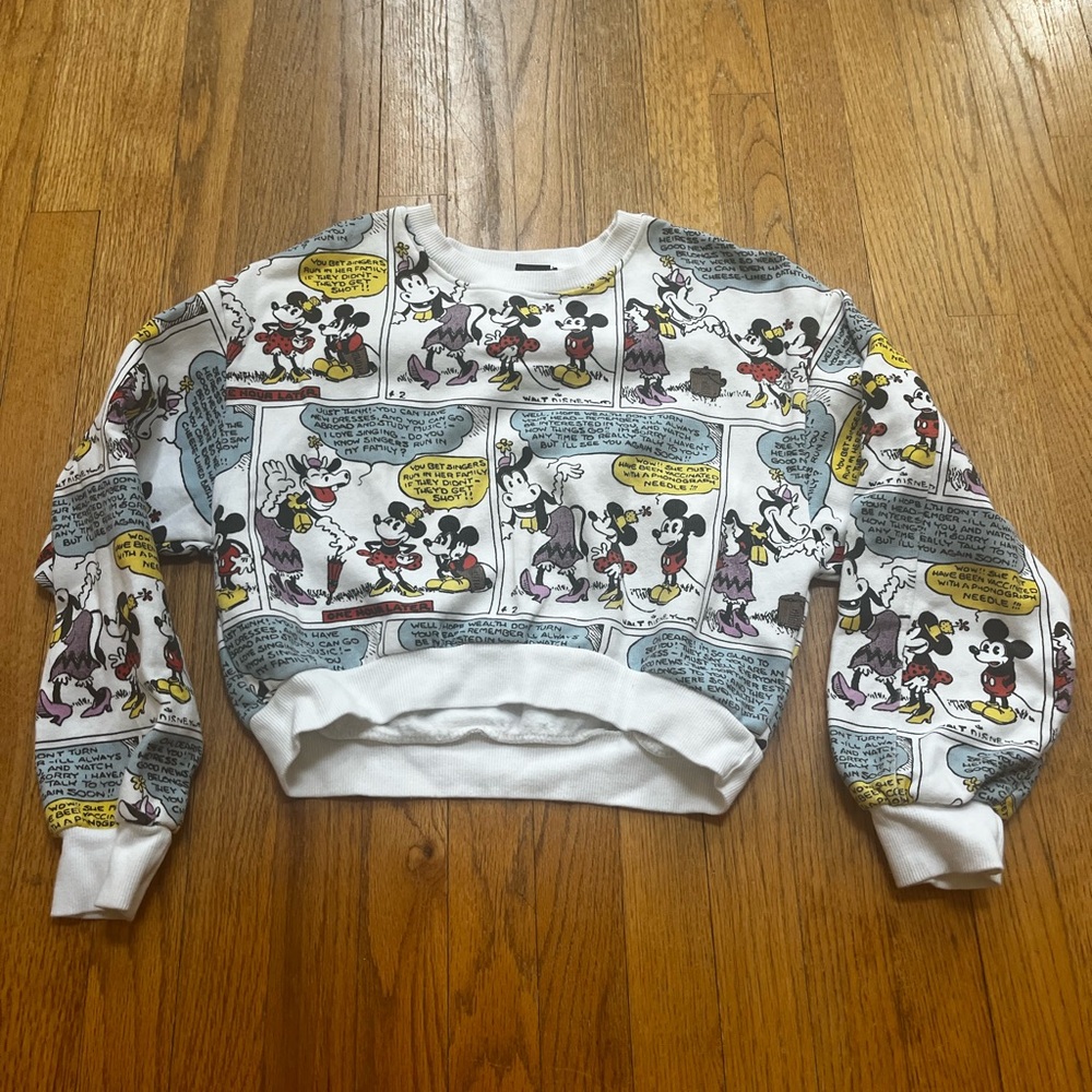 Disney Zara Vintage Mickey Mouse Comic Print Sweatshirt